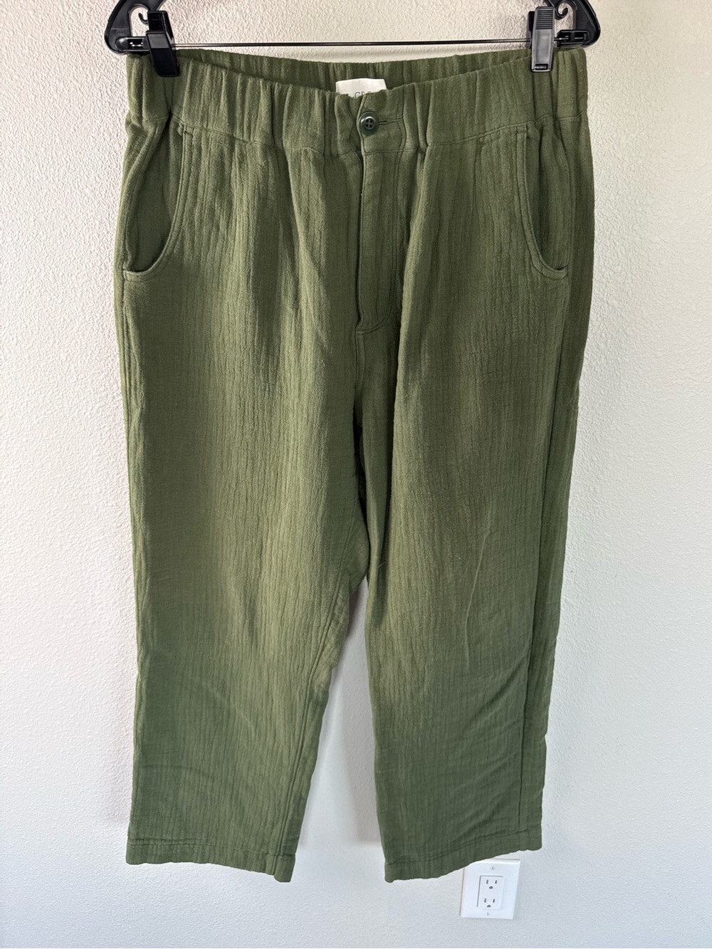 THE GREAT. Green Cotton Gauze Pants Boho Casual Athleisure Women’s Size Large